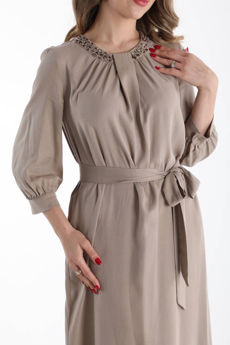 EL İŞİ DETAYLI TENCEL ELBİSE EL-4230 - 3