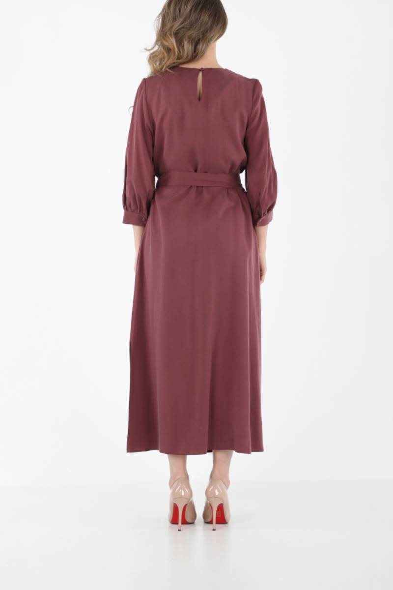 EL İŞİ DETAYLI TENCEL ELBİSE EL-4230 - 8
