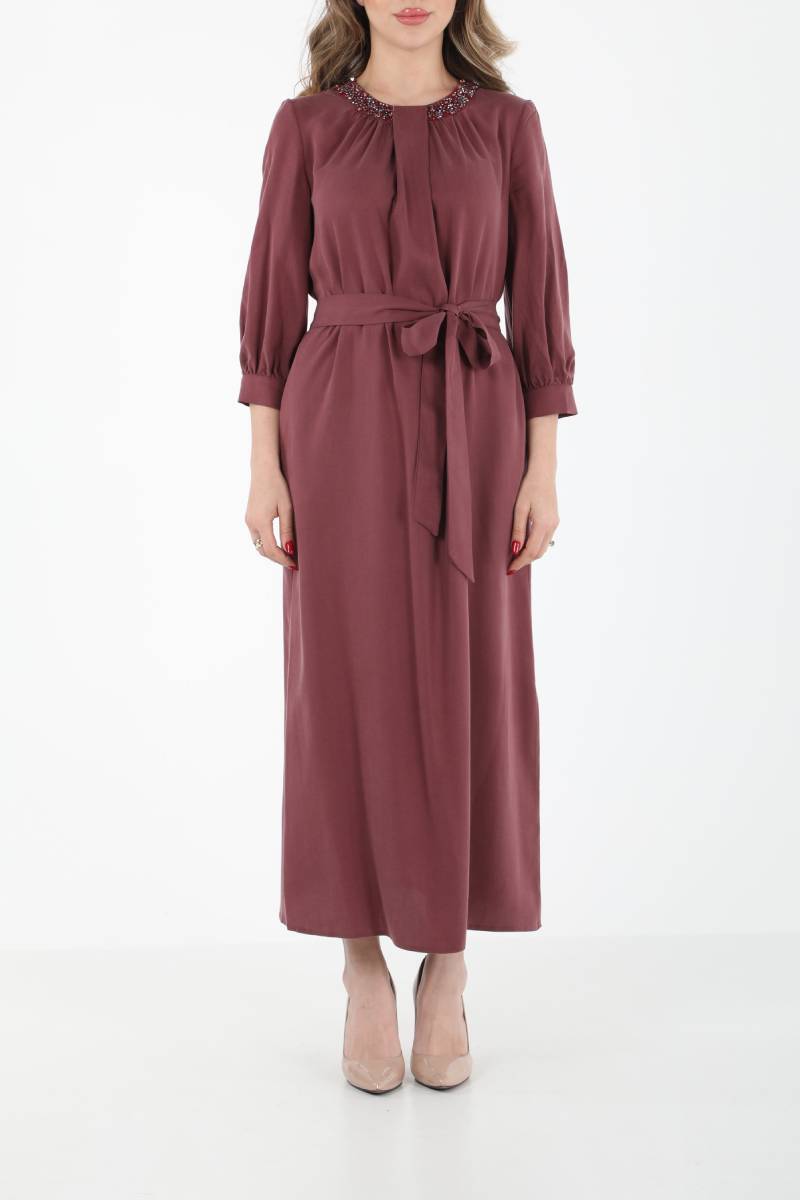 EL İŞİ DETAYLI TENCEL ELBİSE EL-4230 - 7