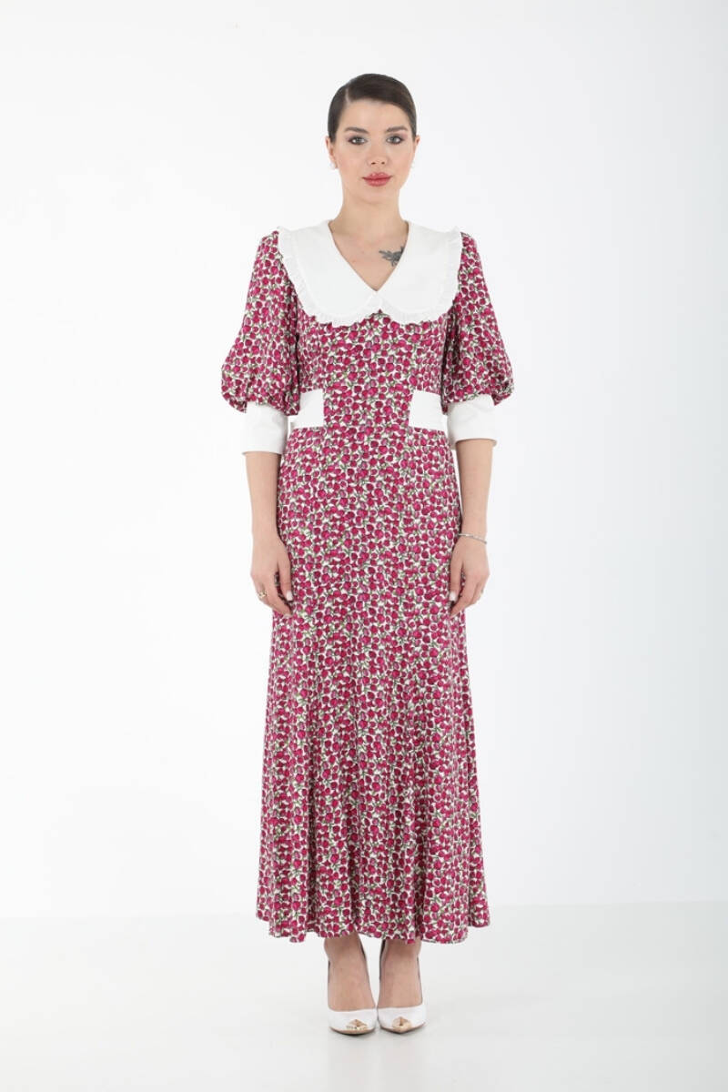 PAMUK BEBE YAKALI EMPİRME ELBİSE EL-4302 - 4