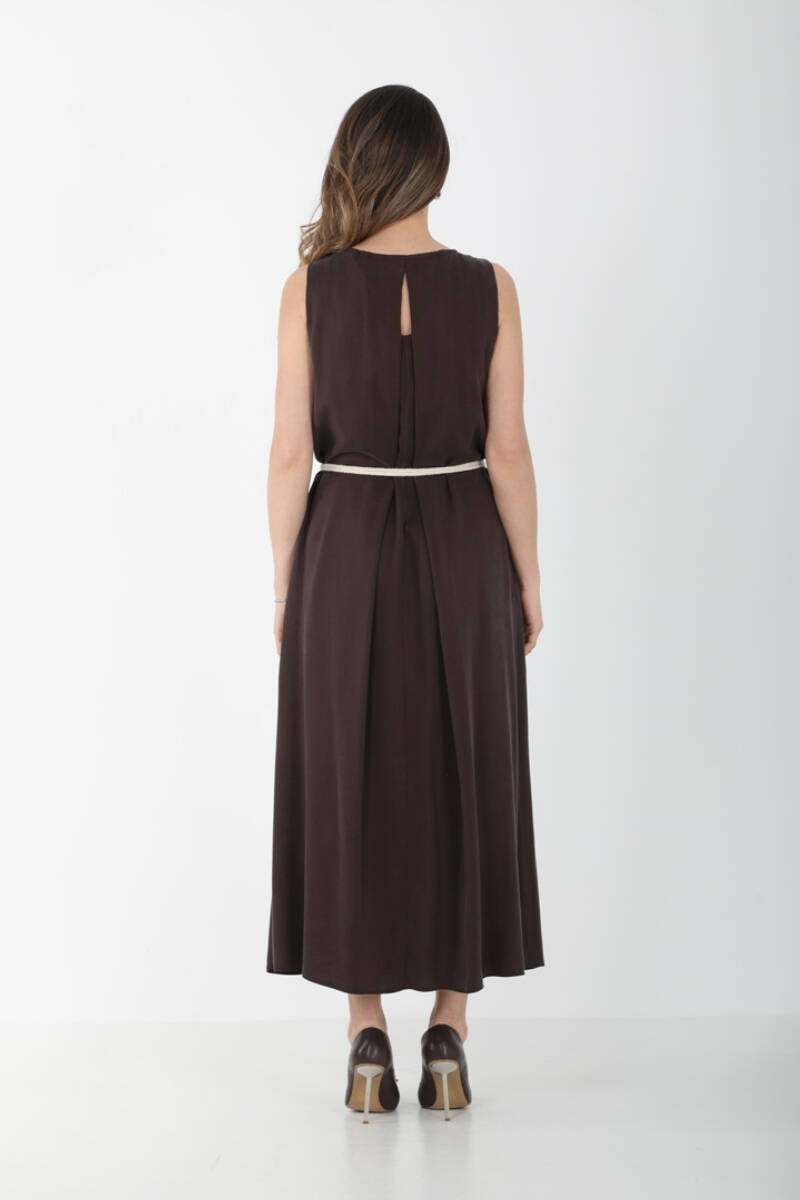 YAKASI PİLELİ TENCEL GÜNLÜK ELBİSE EL-4291 - 2