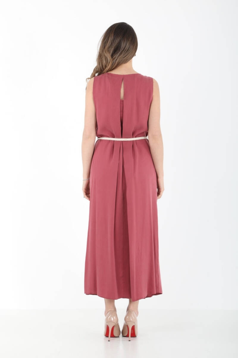YAKASI PİLELİ TENCEL GÜNLÜK ELBİSE EL-4291 - 5