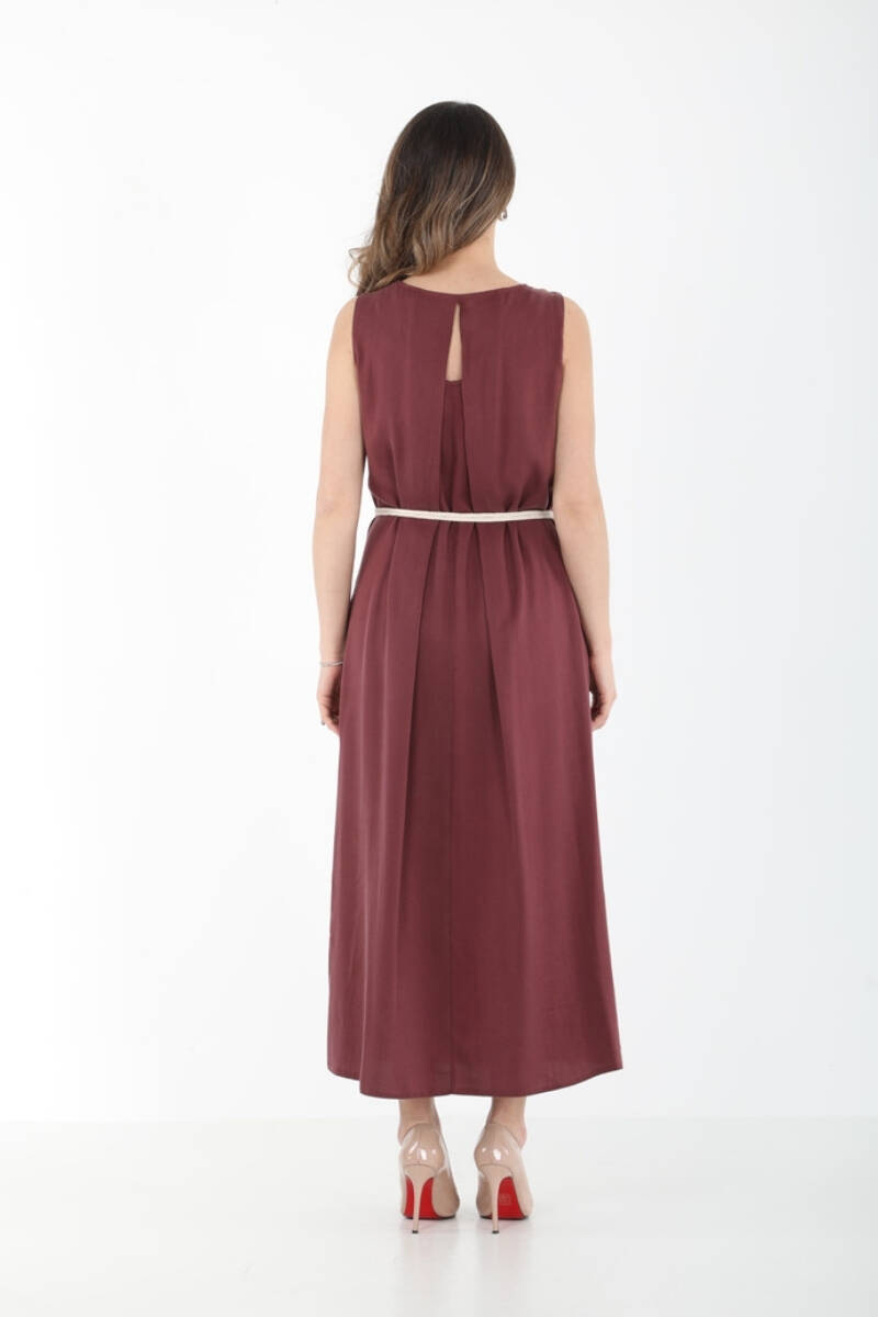 YAKASI PİLELİ TENCEL GÜNLÜK ELBİSE EL-4291 - 8
